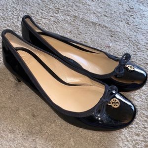 Tory Burch black leather heels pumps size 9
